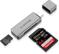 📸 lention usb c to sd/micro sd card reader - fast type c sd 3.0 adapter for macbook pro/air, ipad pro, samsung galaxy, and more! logo