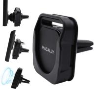 📱 macally magnetic phone car mount vent: upgraded 3-in-1 holder for pop out stand, iring, iphone, galaxy & more logo