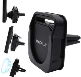 img 4 attached to 📱 Macally Magnetic Phone Car Mount Vent: Upgraded 3-in-1 Holder for Pop Out Stand, iRing, iPhone, Galaxy & More