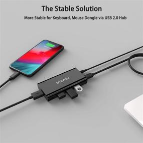 img 3 attached to 💻 BYEASY Powered USB Hub 7 Ports with BC 1.2 Charging Port and Power Adapter - Efficient USB 2.0 Splitter for PC, Laptop, Keyboard, Mouse, HDDs and More