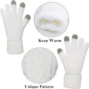 img 1 attached to 🧣 Warm Winter Hat Gloves Scarf Set for Women with Touch Screen Gloves - Soft Cable Knitted Winter Gift Set