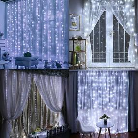 img 3 attached to 🌟 Versatile Indoor Curtain Lights: USB Powered 9.8ft×9.8ft LED Fairy Lights for Christmas String Lighting – Remote Controlled, Waterproof, and Perfect for Patio, Bedroom, Garden, Balcony!