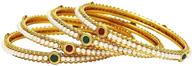 💃 polki indian partywear bangles for women - ethnic traditional bollywood fashion jewelry in gold tone by crunchy fashion logo