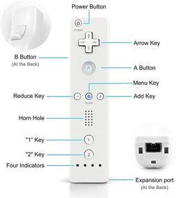 img 2 attached to 🎮 Wii Nintendo Remote Controller Set with Silicon Case - Vinklan Wii Remote and Nunchuck Controllers for Wii and Wii U (Black and White)