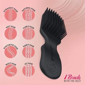 img 2 attached to 🔥 Detangler Brush by Felicia Leatherwood - Smooth Coils, Tame Tangles - for Red Kinky, Curly, Wavy 4c or Straight Hair - Pain-Free & Suitable for All Ages