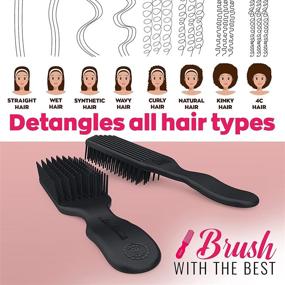 img 1 attached to 🔥 Detangler Brush by Felicia Leatherwood - Smooth Coils, Tame Tangles - for Red Kinky, Curly, Wavy 4c or Straight Hair - Pain-Free & Suitable for All Ages