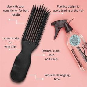 img 3 attached to 🔥 Detangler Brush by Felicia Leatherwood - Smooth Coils, Tame Tangles - for Red Kinky, Curly, Wavy 4c or Straight Hair - Pain-Free & Suitable for All Ages