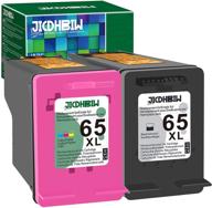 jicdhbiw remanufactured ink cartridge: hp 65xl 65 xl black tri-color (2 pack) for envy 5052 5010 5012 5055 5030 5020 deskjet 3722 2652 2622 2600 3752 3755 amp 120 100 printer logo