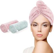 🧖 ceephouge microfiber hair towel wrap for women 2-pack: quick dry hair drying towels, anti-frizz absorbent hair turban towel (green+pink) logo