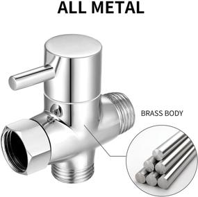 img 1 attached to 🚿 G1/2" Shower Head Diverter Valve - 100% Solid Brass Shower Arm Diverter Valve for Hand Held Showerhead and Fixed Spray Head - G1/2 20mm Diameter - 3-Way Universal Shower System Replacement Part