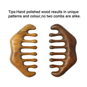 img 2 attached to 🌳 Wooden Comb: Natural Wood Wide Tooth Hair Comb for Gentle Scalp Massage and Relaxation - No Static, Handheld Head Care Tool for Meridian Massage and Acupoint Stimulation