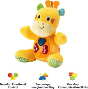 img 3 attached to 🦒 KiddoLab Sing and Learn Plush Giraffe - Musical Stuffed Animals with 3 Light-Up Buttons, 4 Children's Nursery Songs and Sound Effects - Soft Learning Toy for Babies and Toddlers