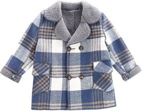 img 1 attached to Checked Winter Single Breasted Jacket Boys' Clothing