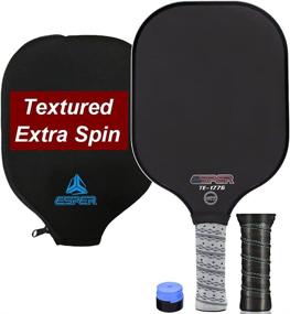img 4 attached to Graphite Pro Pickleball Paddle with Textured Surface for Enhanced Spin, USAPA Approved - Lightweight Carbon Fiber Pickleball Racquet with PP Core, Complete with Extra Cover and Paddle Grip