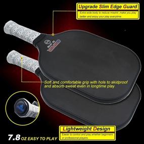 img 2 attached to Graphite Pro Pickleball Paddle with Textured Surface for Enhanced Spin, USAPA Approved - Lightweight Carbon Fiber Pickleball Racquet with PP Core, Complete with Extra Cover and Paddle Grip