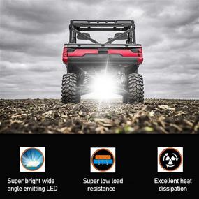 img 1 attached to 🔦 UNIGT Polaris Ranger Crew 1000 XP Премиум Комплект сборки задних фонарей - Легкая установка, высокопроизводительный светодиодный фонарь заднего хода под грузовой кузов