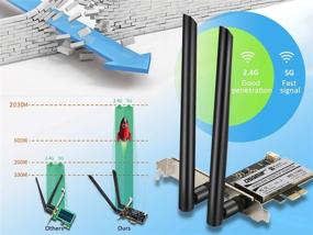 img 2 attached to 🔌 OSGEAR 2030Mbps Карта PCIe Wi-Fi + Bluetooth 5.0 для Windows 10 8 7 – Двухдиапазонная 2.4G 300Mbps / 5G 1733Mbps - Высокоскоростной адаптер сети WLAN для настольного компьютера 2 антенны – совместима с 9260AC