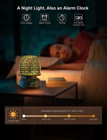 img 1 attached to Night Light Bluetooth Speaker with 360° Rotation, 3D Glass Starry NightLight, Alarm Clock, and 7 Color Changing Dimmable Table Lamp - Perfect Christmas Birthday Gift for Men Women Mom Adults