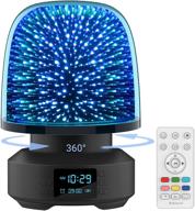 night light bluetooth speaker with 360° rotation, 3d glass starry nightlight, alarm clock, and 7 color changing dimmable table lamp - perfect christmas birthday gift for men women mom adults логотип