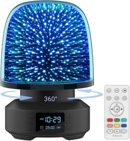 img 4 attached to Night Light Bluetooth Speaker with 360° Rotation, 3D Glass Starry NightLight, Alarm Clock, and 7 Color Changing Dimmable Table Lamp - Perfect Christmas Birthday Gift for Men Women Mom Adults