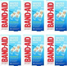 img 4 attached to 💧 Band-Aid Water Block Clear Waterproof Sterile Adhesive Bandages - Assorted Sizes, 30 ct (Pack of 6) for First-Aid Wound Care of Minor Cuts and Scrapes