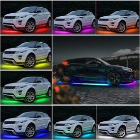 img 2 attached to 🚗 YUZ RGB Underglow Car Lights with APP Remote Control - 16 Million Colors, Music Sync, Waterproof Underbody Lights Kit, 4 LED Strip Lights for Cars SUV Trucks, DC 12V