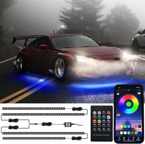 img 4 attached to 🚗 YUZ RGB Underglow Car Lights with APP Remote Control - 16 Million Colors, Music Sync, Waterproof Underbody Lights Kit, 4 LED Strip Lights for Cars SUV Trucks, DC 12V