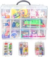 sophia & nikolas 3-tier stackable storage container box with 30 compartments - ideal for bead organization and storage of legos, lol omg dolls, small cars, fisher price little people, and more! logo