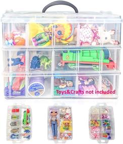 img 4 attached to Sophia & Nikolas 3-Tier Stackable Storage Container Box with 30 Compartments - Ideal for Bead Organization and Storage of Legos, LOL OMG Dolls, Small Cars, Fisher Price Little People, and More!