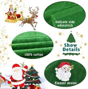 img 2 attached to 🎄 Portin Christmas Decorative Kitchen Towel Set - 3 Pack (Red, White, Green) Highly Absorbent Hand Towels - Ideal Gift for Christmas- 12" x 18