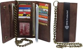 img 4 attached to 👜 Кошелек винтажного стиля из кожи с тремя складками и функцией блокировки
