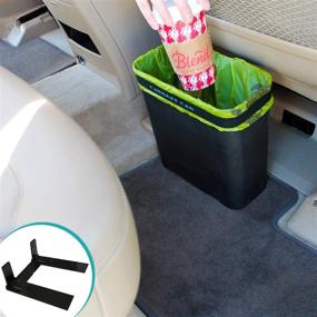 img 3 attached to 🚗 Premium Carbage Can: Car Trash Can with Floor Mat Clip and Bag Securement Band