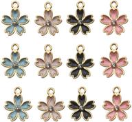 🌸 48pcs gold plated enamel cherry blossoms charm pendant for diy jewelry making - diy beads, necklace, bracelet, earring crafts - m162 logo