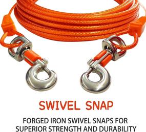 img 1 attached to 🐶 EVERBRIT Colorful Reflective 40-Ft Tie Out Cable for Heavy Dogs up to 125 lbs, with Snap Safety Clip