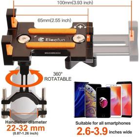 img 3 attached to ELECFUN Алюминиевый крепеж для телефона на мотоцикле и велосипеде - противоударный, поворот на 360° - совместимый со Samsung Galaxy S9/S8 Plus, Google Pixel, iPhone и другими (черный)