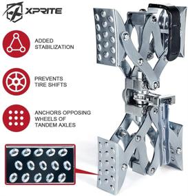 img 2 attached to Стабилизатор колес Xprite для RV, блокировка шины для прицепов, фургонов и грузовиков с встроенным ключом и комбинированным замком от воровства, регулируемый от 2 до 10 дюймов - пара