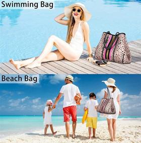 img 3 attached to 👜 IBFUN Neoprene Tote Bag: Stylish and Spacious Beach, Gym, Pool and Travel Companion!