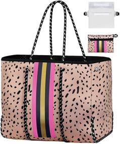 img 4 attached to 👜 IBFUN Neoprene Tote Bag: Stylish and Spacious Beach, Gym, Pool and Travel Companion!