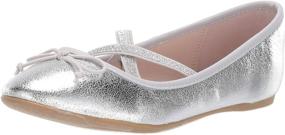 img 4 attached to Детские туфли NINA Zavana Ballet Silver Crackle на плоской подошве