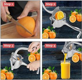 img 3 attached to 🍋 Heavy Duty Stainless Steel Manual Hand Juicer - Akamino Hand Squeezer for Fresh Lemon Orange Citrus Juice Extraction