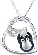 🐧 justkidstoy sterling silver penguin family necklace - perfect gift for mom, daughter, and loved ones logo