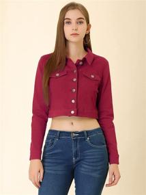 img 3 attached to Allegra Womens Casual Button Jacket Women's Clothing for Coats, Jackets & Vests