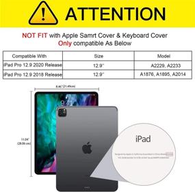 img 3 attached to 📱 Transparent Back Cover Cases for iPad Pro 12.9 inch 4th Gen 2020 & 3rd Gen 2018, Supports Apple Pencil 2nd Gen Charging, Case for iPad Pro 12.9" 4th/3rd Gen