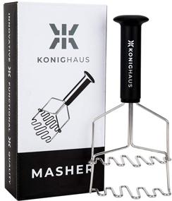 img 4 attached to 🥔 KonigHaus Stainless Steel Spring Loaded Dual Action Potato Masher: Fast and Effective Ergonomic Handle for Vegetable/Fruit Mashing