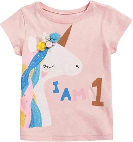 img 3 attached to CesAnnees Toddler Little Girls Unicorn T-Shirts: Cotton Tees for Casual and Comfortable Style - 3 Pack