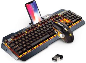 img 4 attached to Upgrade Your Gaming Setup with Our Rechargeable Keyboard and Mouse Combo: Mechanical Feel, Metal Panel, Anti-Ghosting, 3800mAh Capacity (Black)