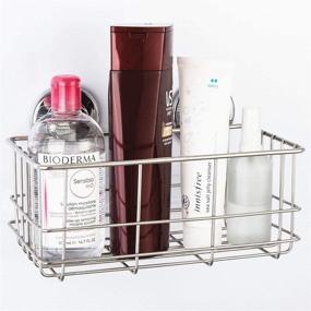 img 1 attached to 🚿 SANNO Suction Cup Shower Caddy: Rustproof Stainless Steel Bath Wall Shelf & Organizer for Bathroom and Kitchen Storage
