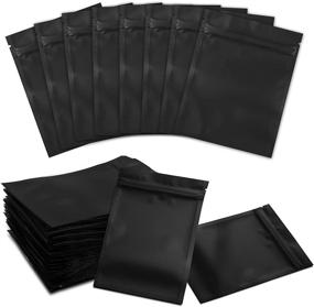 img 4 attached to 👜 Premium Quality Black Ziplock Mylar Bags 3X4 Inch - 300 Pieces | Resealable, Smell Proof, Double-Sided Matte Black Design