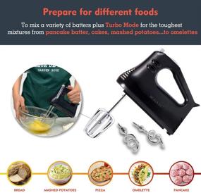 img 2 attached to 🔌 Electric Hand Mixer with Convenient Cord, Dishware Storage and 4 Stainless Steel Attachments - Easy Eject Handheld Mixer for Whipping Egg Whites, Mixing Cookies, Brownies, Cakes, and Dough