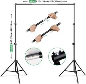img 3 attached to 🎉 HPUSN Adjustable 10ft Backdrop Stand for Wedding and Party Stage Decoration, Background Support System Kit for Photography Studio with Clamp, Sand Bag, Carry Bag - Photo Video Studio